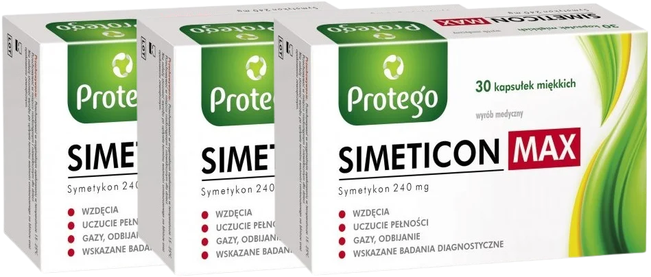 Симетикон Salvum Protego Simeticone Max 240 мг, набор 3 x 30 капсул