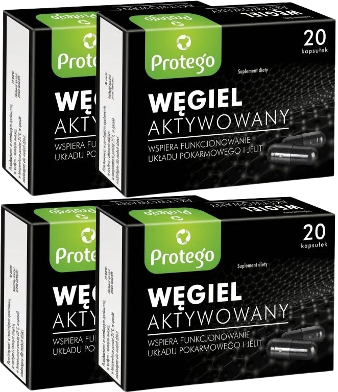Активированный уголь Salvum Protego, 150 мг, 4 упаковки по 30 капсул