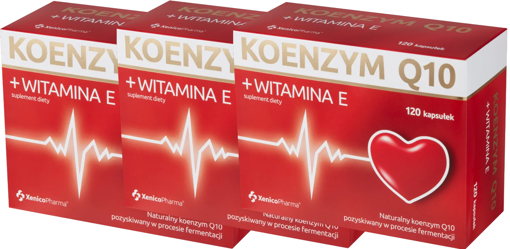 Коэнзим Q10 и витамин E Xenico, Q10 30 мг, антиоксидант, мягкие капсулы, 3 упаковки по 120 капсул