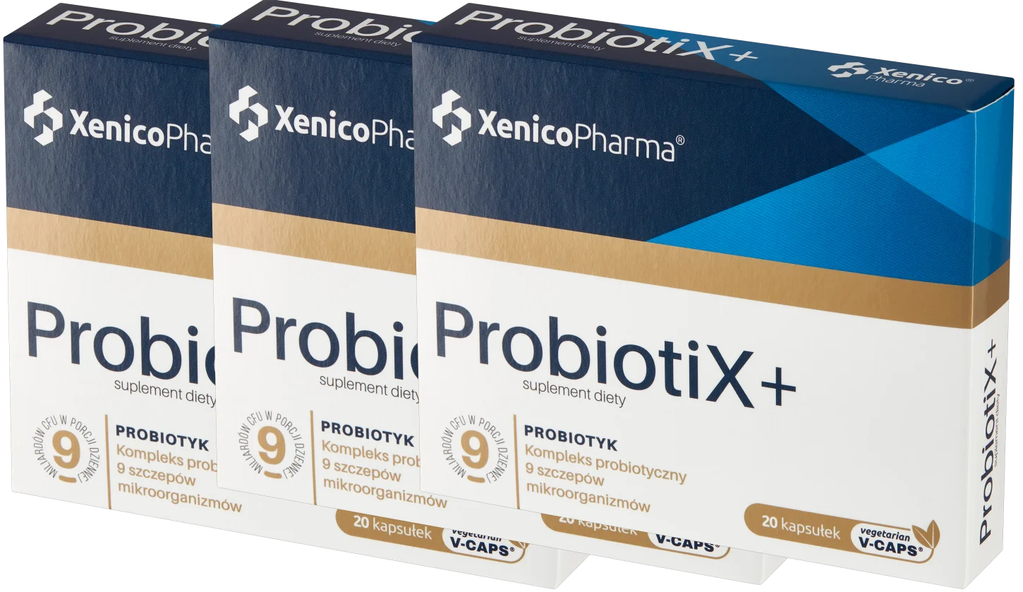 Пробиотик Xenico ProbiotiX+, 9 штаммов, для взрослых и детей с 4 лет, 3 упаковки по 20 капсул