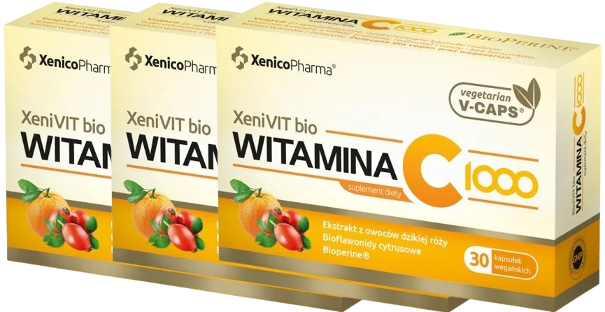 Витамин C Xenico XeniVIT Bio 1000 мг, для иммунитета, 3 упаковки по 30 капсул