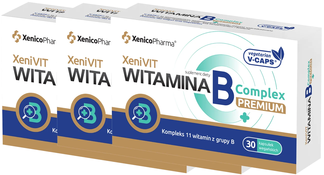Витамины группы B Xenico XeniVIT B Complex Premium, с инозитолом и холином, 3 упаковки по 30 капсул
