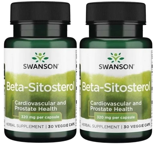 Бета-ситостерол Swanson Beta-Sitosterol, 320 мг, для мужчин, растительные капсулы, 2 упаковки по 30 шт