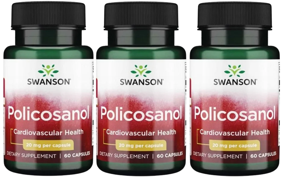 Поликозанол Swanson BioCosanol 20 мг, для сердца и сосудов, 3 упаковки по 60 капсул