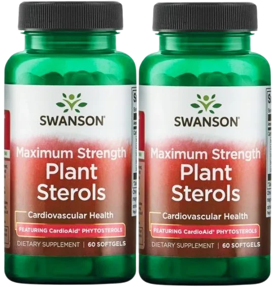 Растительные стерины Swanson Plant Sterols, для сердца и сосудов, капсулы, 2 упаковки по 60 капсул