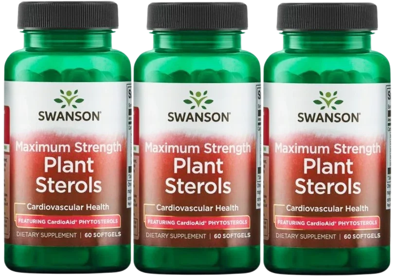 Растительные стерины Swanson Plant Sterols, для сердца и сосудов, мягкие капсулы, 3 упаковки по 60 капсул