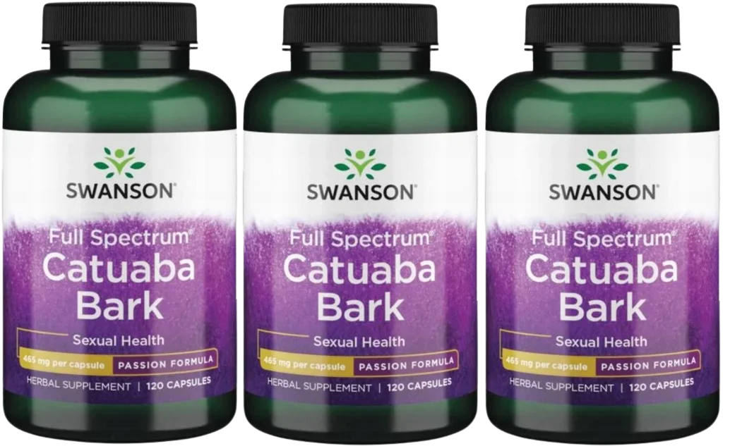 Кора катуабы Swanson Catuaba Bark 465 мг, либидо и энергия, 3 упаковки по 120 капсул