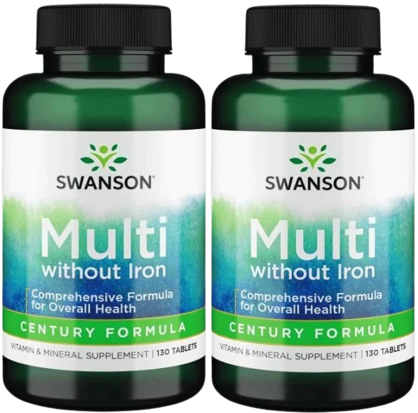 Мультивитамины Swanson Multi without Iron Century Formula, без железа, таблетки, 2 упаковки по 130 таблеток