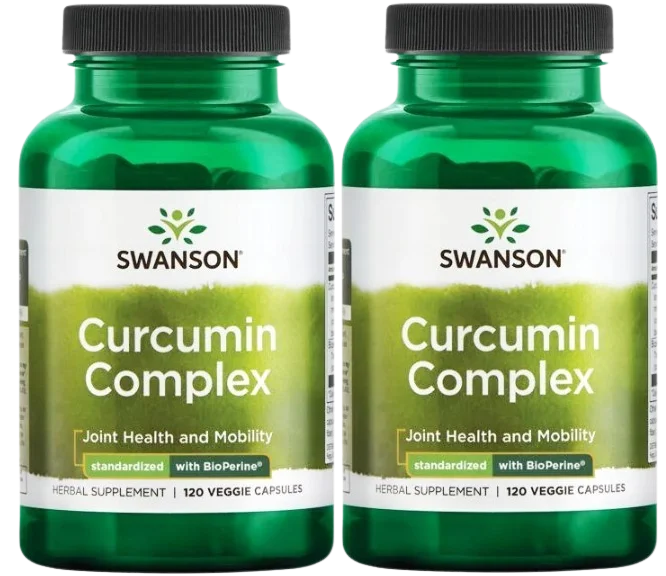 Куркумин Swanson Curcumin Complex, 350 мг, с чёрным перцем, растительные капсулы, 2 упаковки по 120 шт