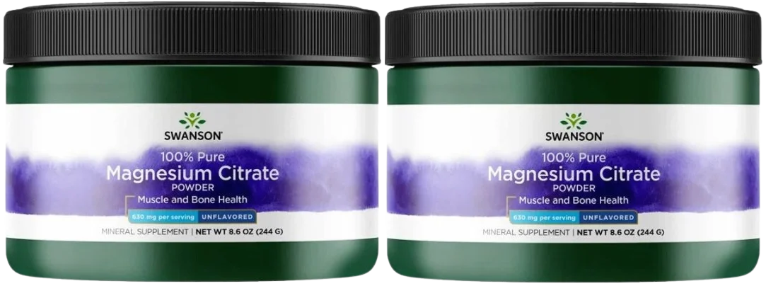 Цитрат магния в порошке Swanson Magnesium Citrate Powder, 2 упаковки по 244 г