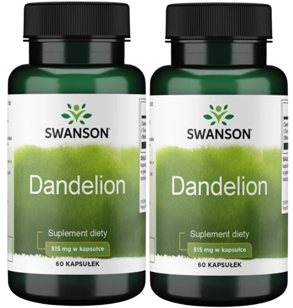 Корень одуванчика Swanson Dandelion, 515 мг, 2 упаковки по 60 капсул
