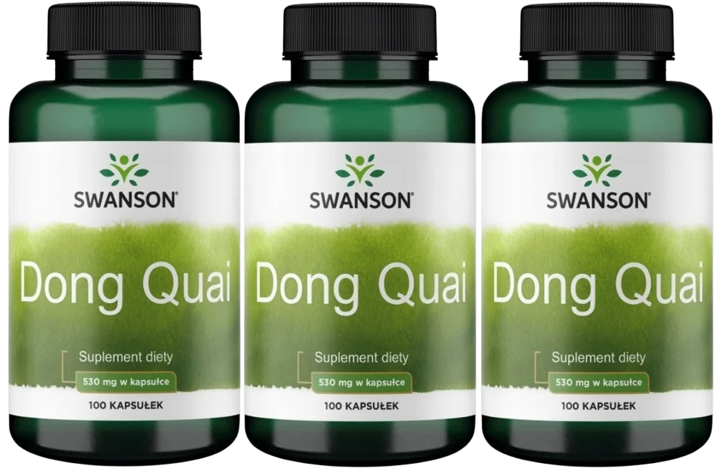 Дудник китайский Swanson Full Spectrum Dong Quai 530 мг, для женщин, 3 упаковки по 100 капсул