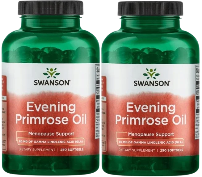 Масло примулы вечерней Swanson Evening Primrose Oil, 500 мг, ГЛК 8–10%, мягкие капсулы, 2 упаковки по 250 шт