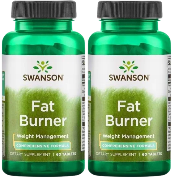 Комплекс для контроля веса Swanson Fat Burner, гидроксилимонная кислота и хром, 2 упаковки по 60 таблеток