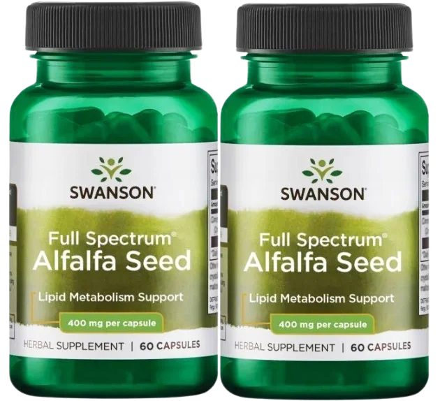 Семена люцерны Swanson Full Spectrum Alfalfa Seed, 400 мг, 2 упаковки по 60 капсул