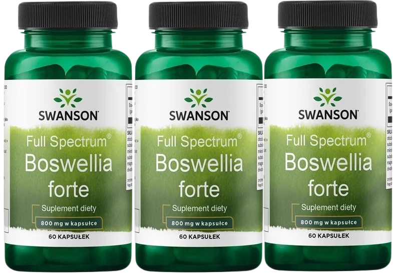 Босвеллия Swanson Full Spectrum Boswellia Forte 800 мг, 3 упаковки по 60 капсул