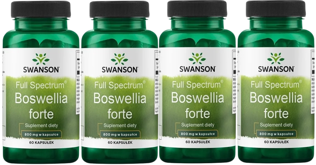 Босвеллия Swanson Full Spectrum Boswellia Forte 800 мг, для суставов, 4 упаковки по 60 капсул