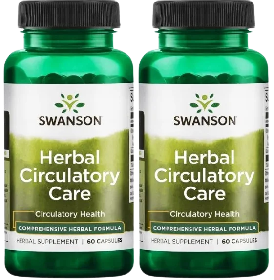 Травяной комплекс для сосудов Swanson Herbal Circulatory Care, иглица, боярышник и гесперидин, 2 упаковки по 60 капсул