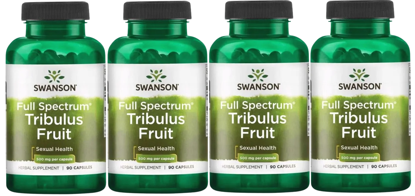 Трибулус Swanson Full Spectrum Tribulus Fruit 500 мг, для мужчин, 4 упаковки по 90 капсул