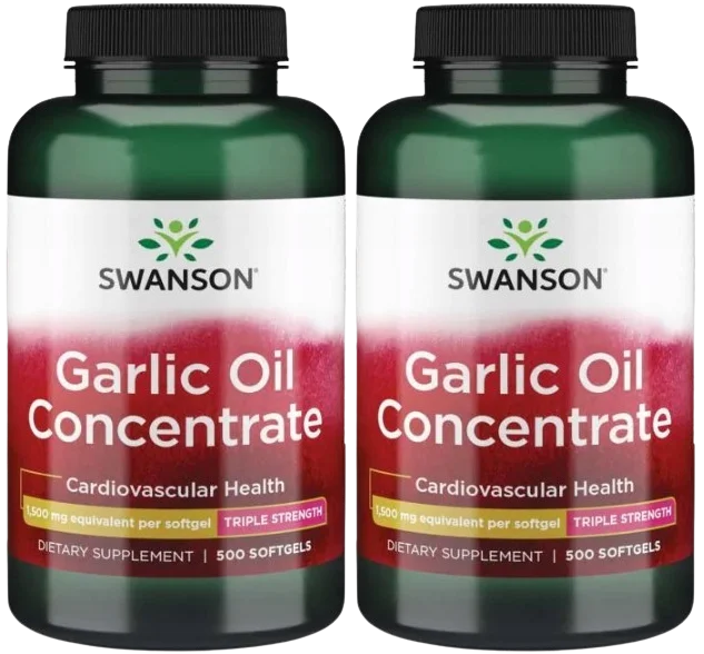 Чесночное масло Swanson Garlic Oil, желатиновые капсулы, 2 упаковки по 500 шт