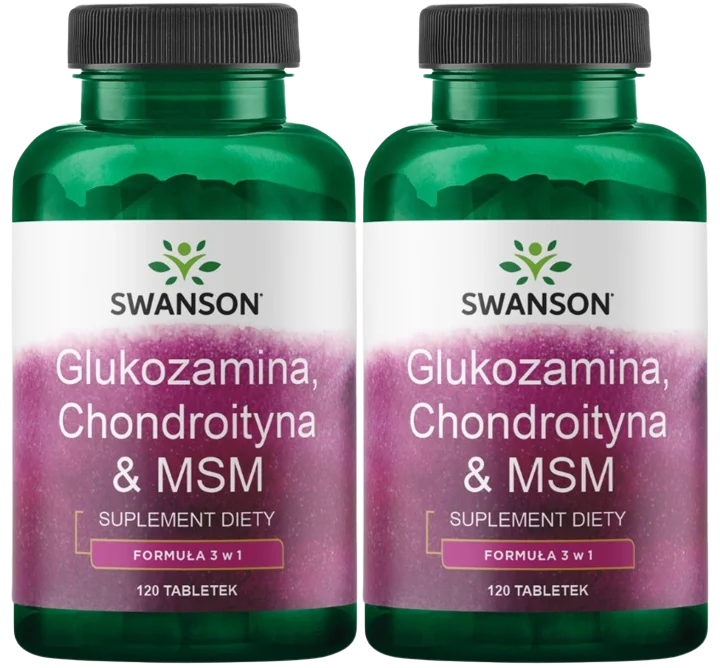 Глюкозамин, хондроитин и МСМ Swanson Glucosamine Chondroitin & MSM, 2 упаковки по 120 таблеток