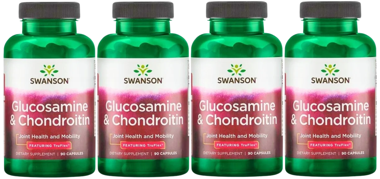 Глюкозамин и хондроитин Swanson Glucosamine & Chondroitin, 500 мг и 400 мг, 4 упаковки по 90 капсул
