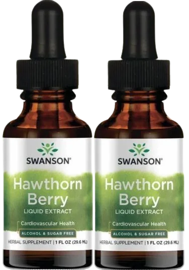 Боярышник Swanson Hawthorn Berry, жидкий экстракт 1:1, капли, 2 упаковки по 29,6 мл