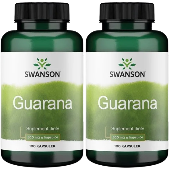 Гуарана Swanson Guarana, 500 мг, 2 упаковки по 100 капсул