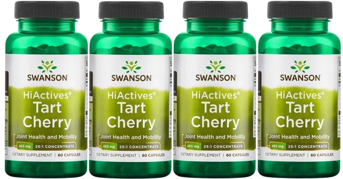Экстракт вишни Swanson HiActives Tart Cherry 465 мг, 4 упаковки по 60 капсул