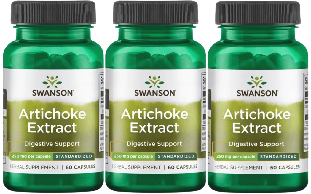 Экстракт артишока Swanson Artichoke Extract 250 мг, для печени и пищеварения, 3 упаковки по 60 капсул