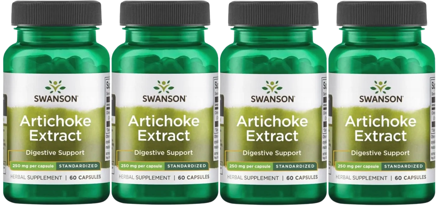 Экстракт артишока Swanson Artichoke Extract 250 мг, для печени и пищеварения, 4 упаковки по 60 капсул