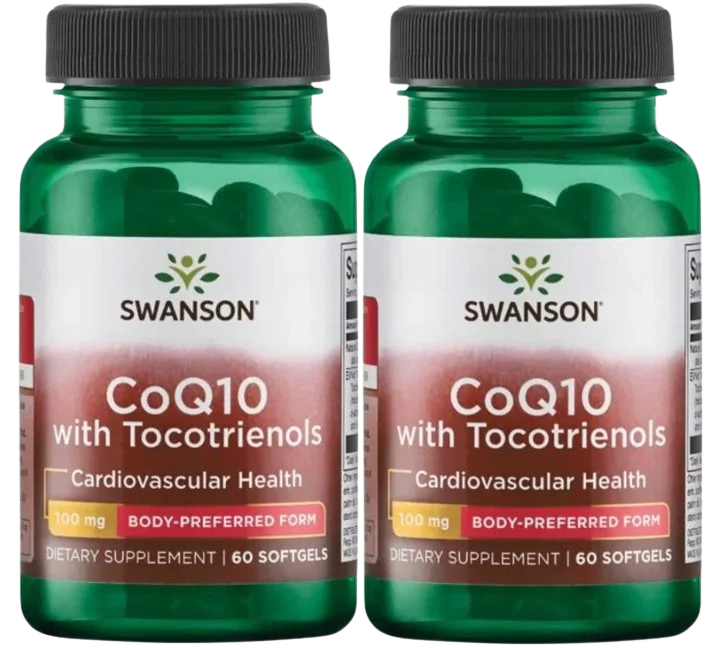 Коэнзим Q10 Swanson CoQ10 with Tocotrienols, 100 мг, с токотриенолами, мягкие капсулы, 2 упаковки по 60 шт