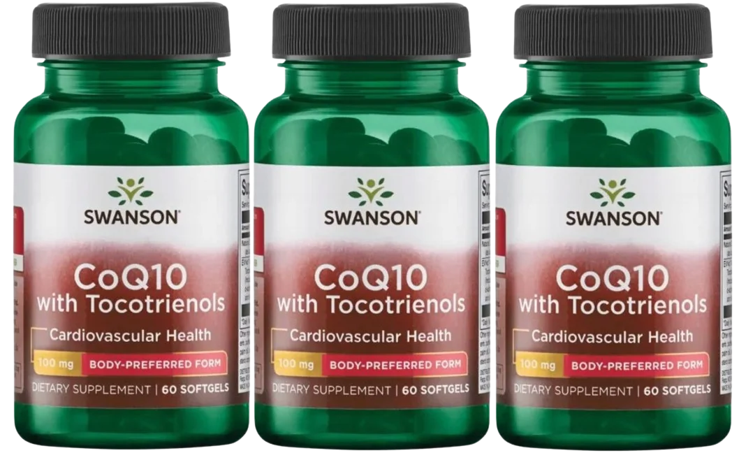 Коэнзим Q10 Swanson CoQ10 with Tocotrienols 100 мг, с токотриенолами, мягкие капсулы, 3 упаковки по 60 капсул