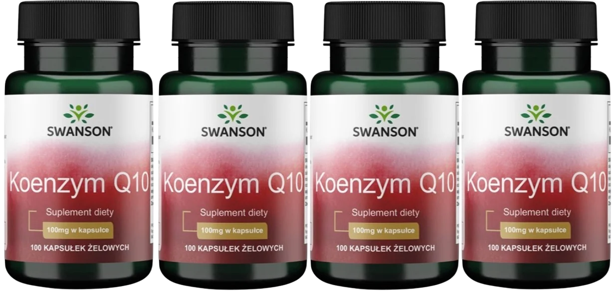 Коэнзим Q10 Swanson CoQ10 100 мг, мягкие капсулы, 4 упаковки по 100 капсул