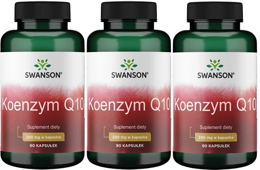 Коэнзим Q10 Swanson CoQ10 200 мг, для сердца и энергии, 3 упаковки по 90 капсул