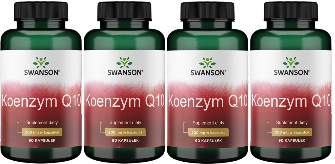 Коэнзим Q10 Swanson CoQ10 200 мг, для сердца, 4 упаковки по 90 капсул