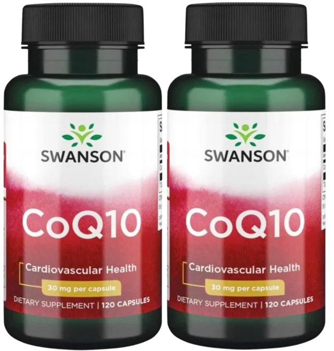 Коэнзим Q10 Swanson CoQ10, 30 мг, 2 упаковки по 120 капсул