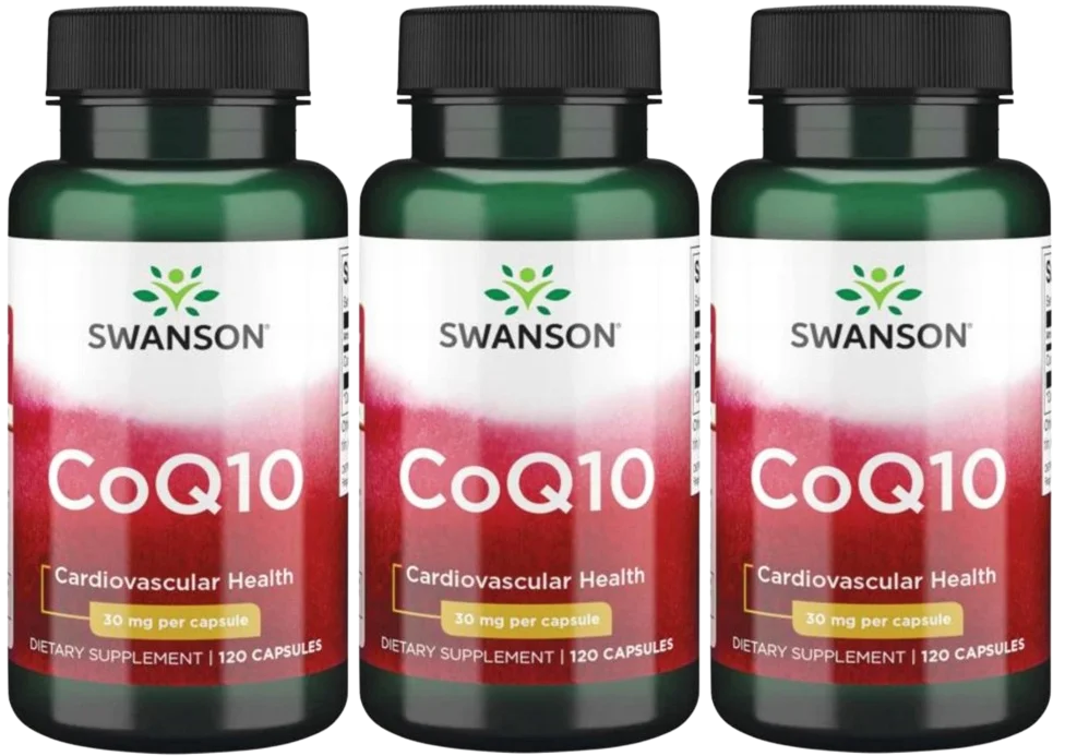 Коэнзим Q10 Swanson CoQ10 30 мг, для сердца, 3 упаковки по 120 капсул