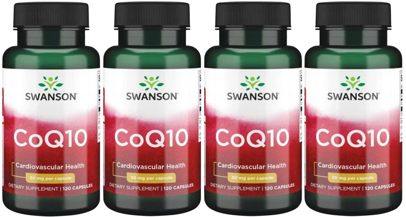Коэнзим Q10 Swanson CoQ10 30 мг, для сердца, 4 упаковки по 120 капсул