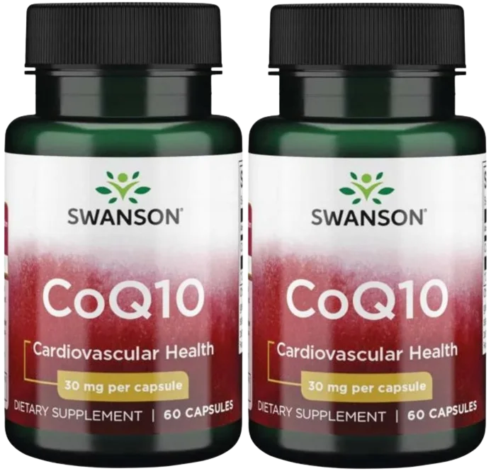 Коэнзим Q10 Swanson CoQ10, 30 мг, 2 упаковки по 60 капсул