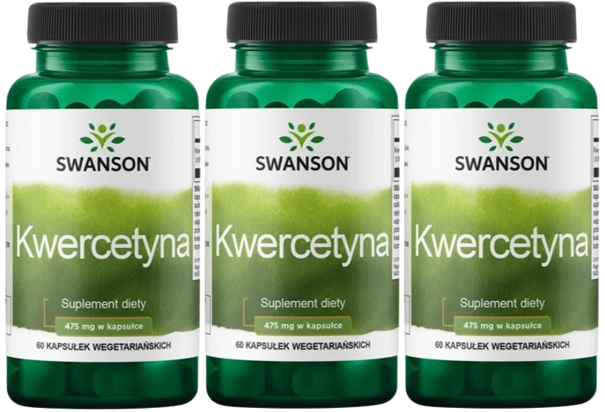 Кверцетин Swanson Quercetin 475 мг, антиоксидант, растительные капсулы, 3 упаковки по 60 капсул