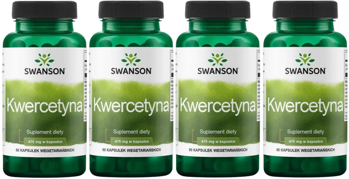 Кверцетин Swanson Quercetin 475 мг, антиоксидант, растительные капсулы, 4 упаковки по 60 капсул