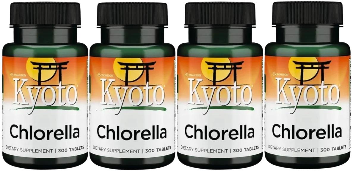 Хлорелла Swanson Kyoto Chlorella, таблетки, 4 упаковки по 300 таблеток