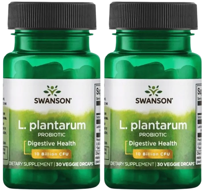 Пробиотик Swanson L. Plantarum, Lactobacillus plantarum, растительные капсулы, 2 упаковки по 30 шт