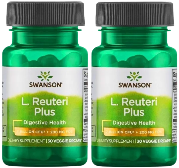 Пробиотик Swanson L. Reuteri Plus, Lactobacillus reuteri, растительные капсулы, 2 упаковки по 30 шт