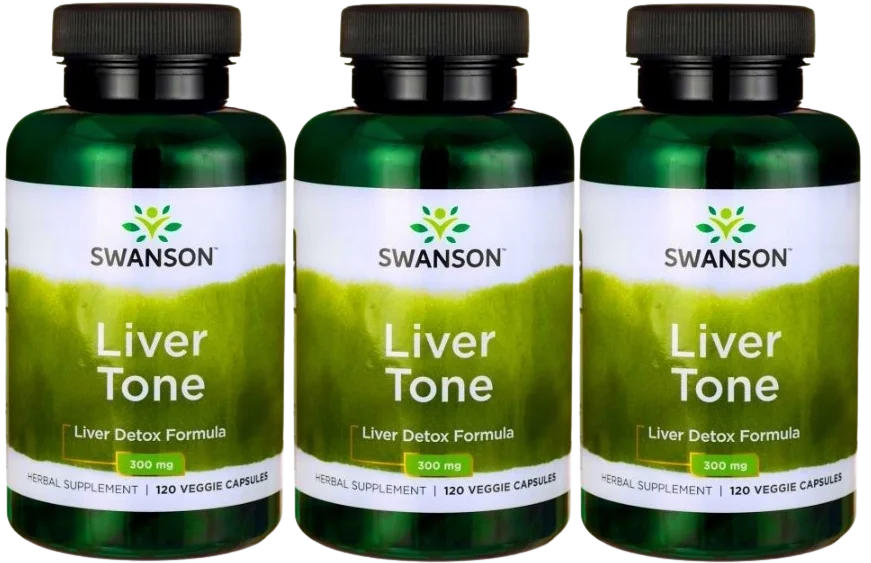Комплекс для печени Swanson Liver Tone Liver Detox Formula, растительные капсулы, 3 упаковки по 120 капсул