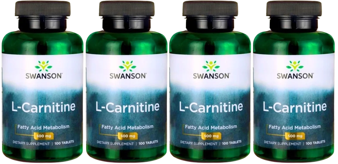 L-карнитин Swanson L-Carnitine 500 мг, таблетки, 4 упаковки по 100 таблеток