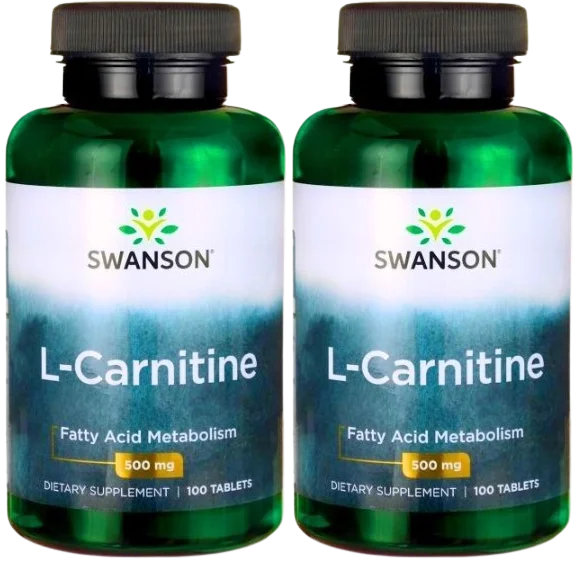 L-карнитин Swanson L-Carnitine, 500 мг, 2 упаковки по 100 таблеток