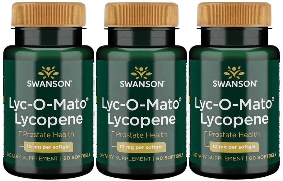 Ликопин Swanson Lyc-O-Mato Lycopene 10 мг, для простаты, мягкие капсулы, 3 упаковки по 60 капсул