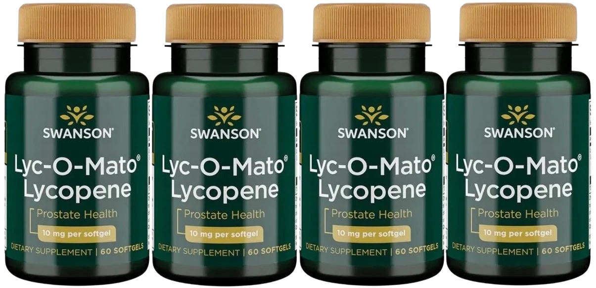 Ликопин Swanson Lyc-O-Mato Lycopene 10 мг, экстракт томата, 4 упаковки по 60 капсул